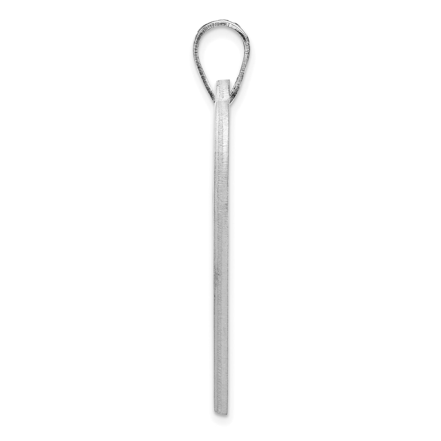 Sterling Silver Polished 1 Letter Charm with Diamond