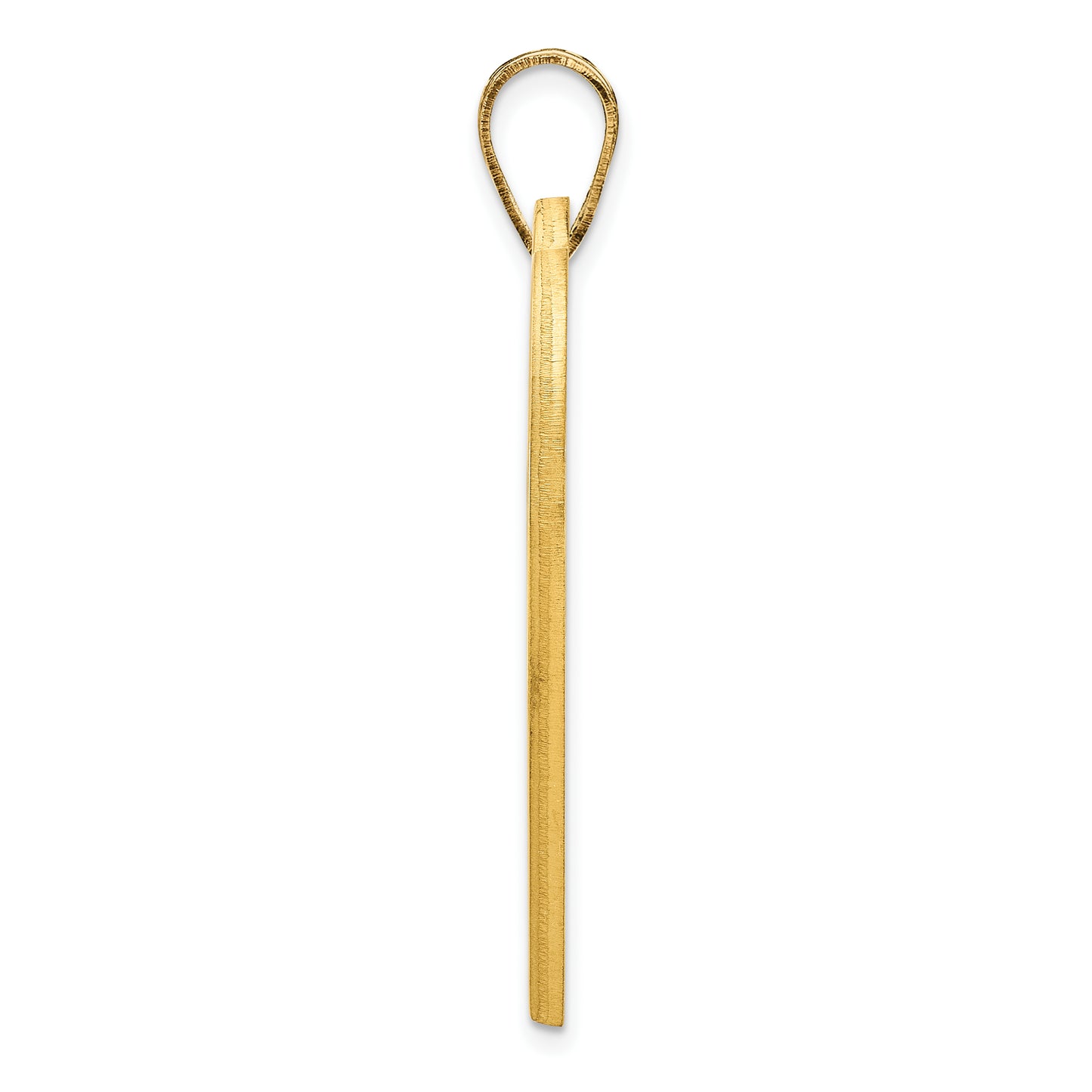 14K Yellow Gold Polished 1 Letter Charm with Diamond