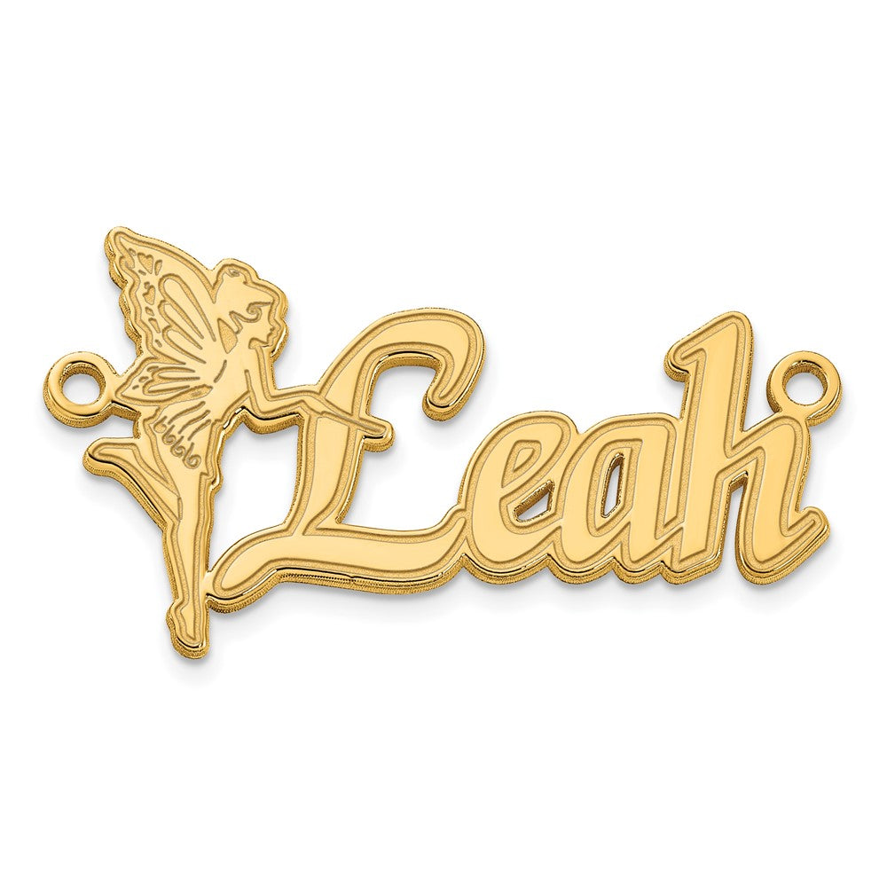 Sterling Silver Polished Gold Plated Fairy Name Plate