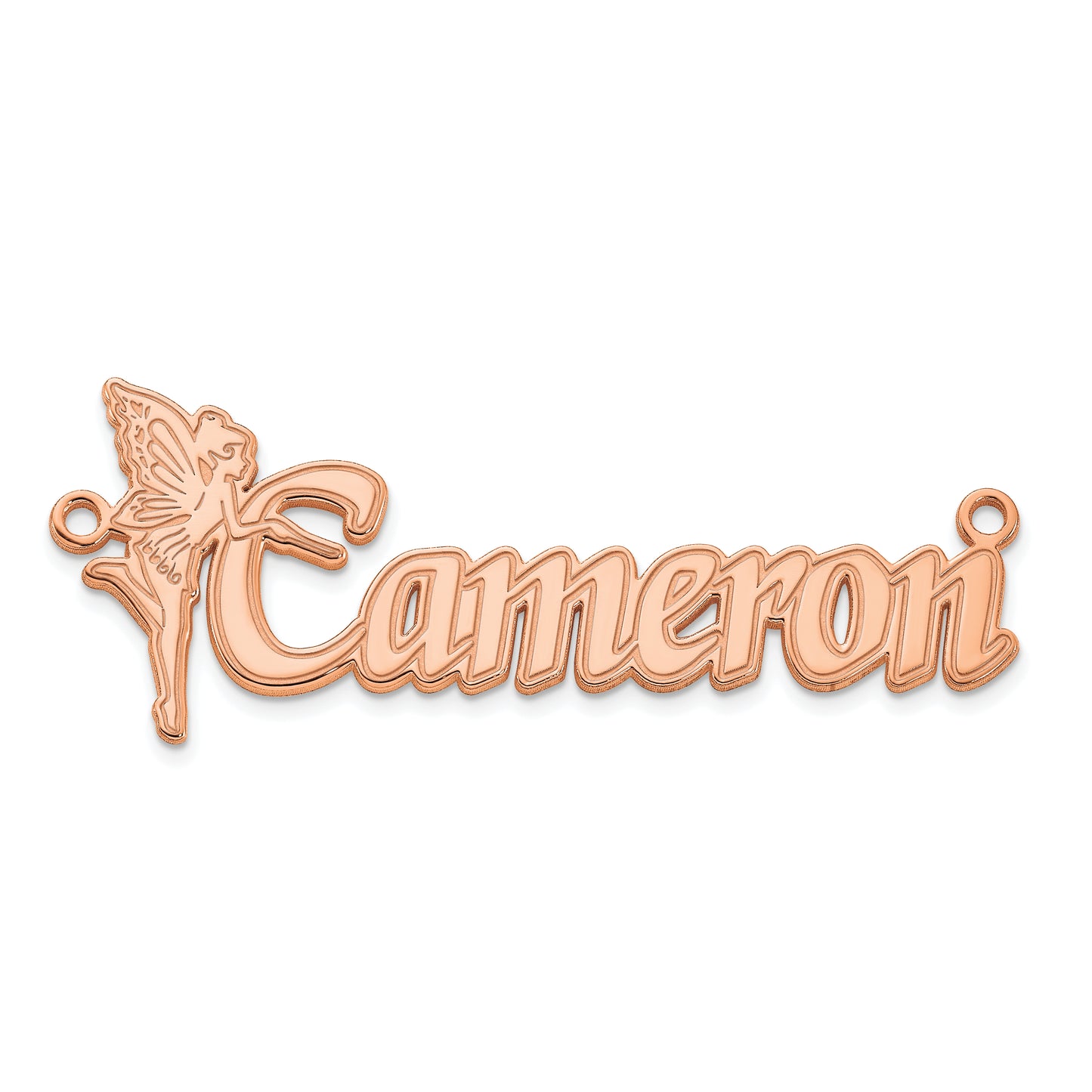 14k Polished Rose Gold Fairy Name Plate