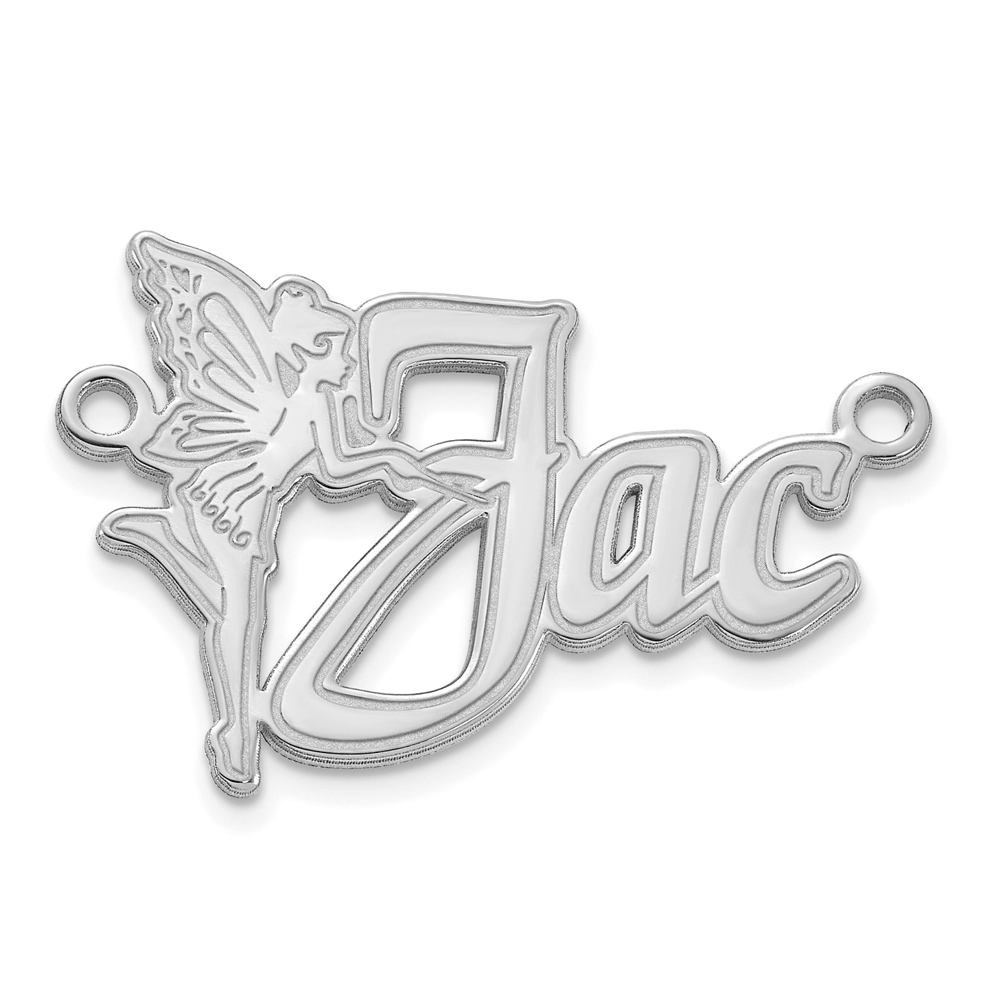 Sterling Silver Polished Fairy Name Plate