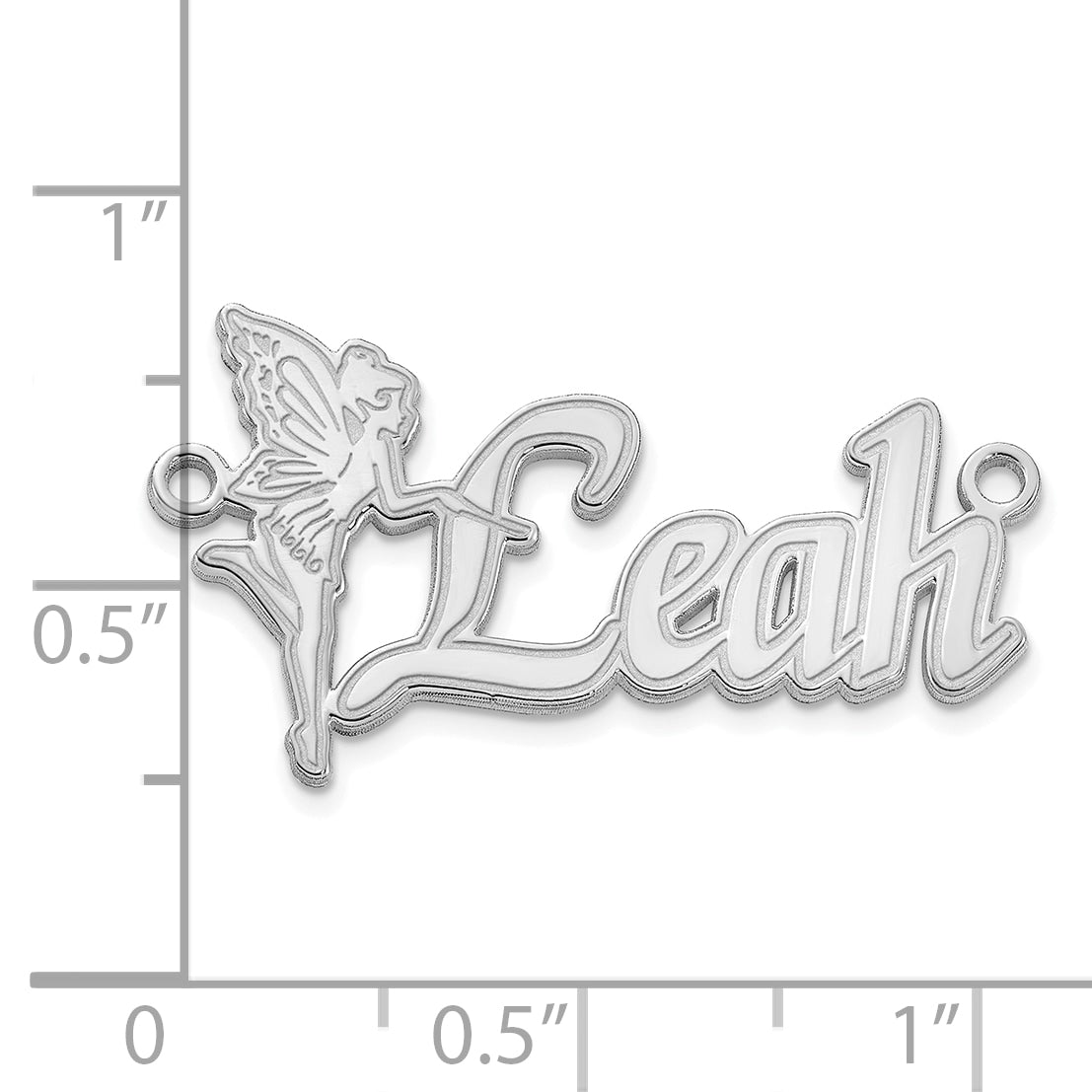 14k Polished White Gold Fairy Name Plate