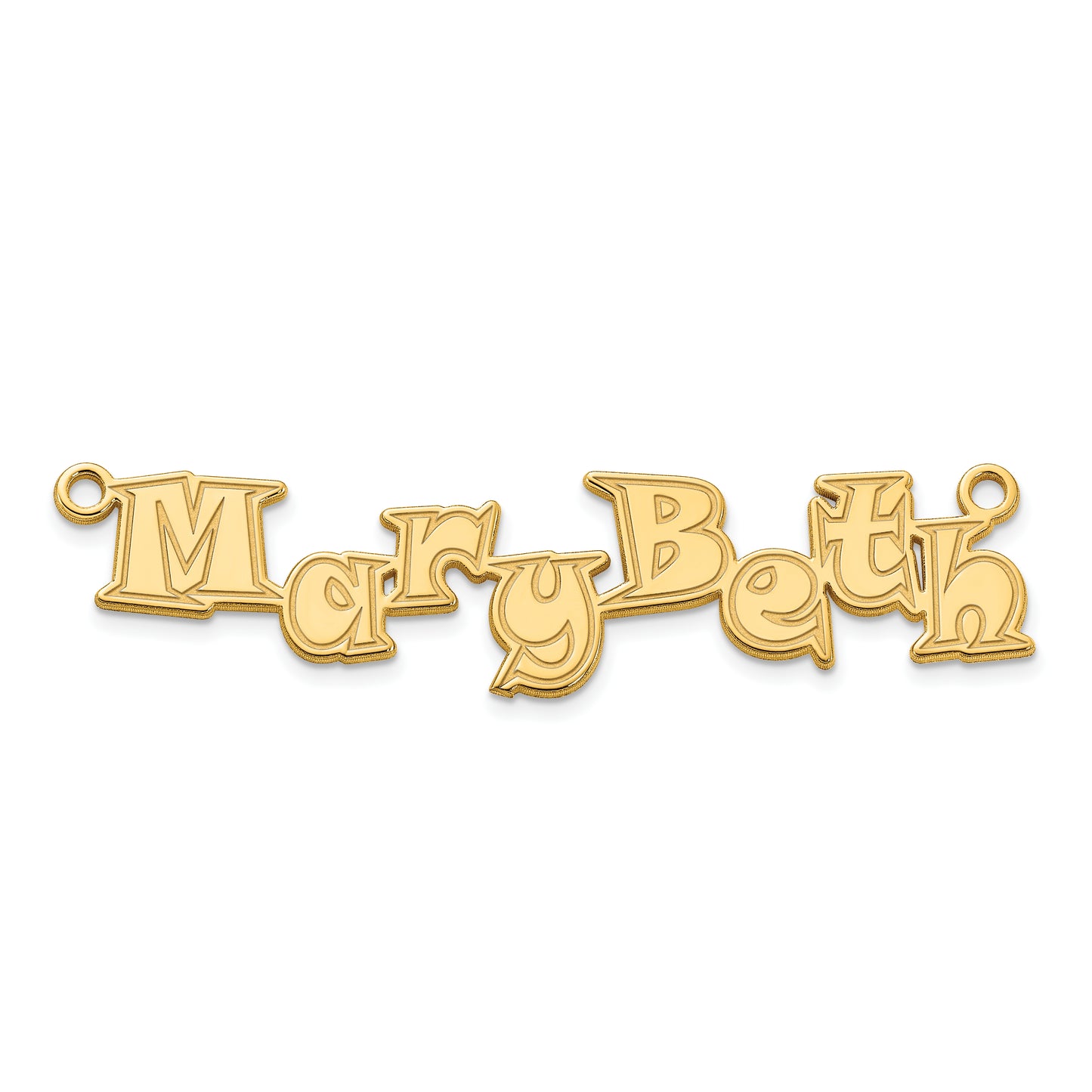 Sterling Silver Polished Gold Plated Snap ITC Font Name Plate