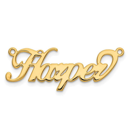 14K Yellow Gold .027 Gauge Polished Name Plate Pendant
