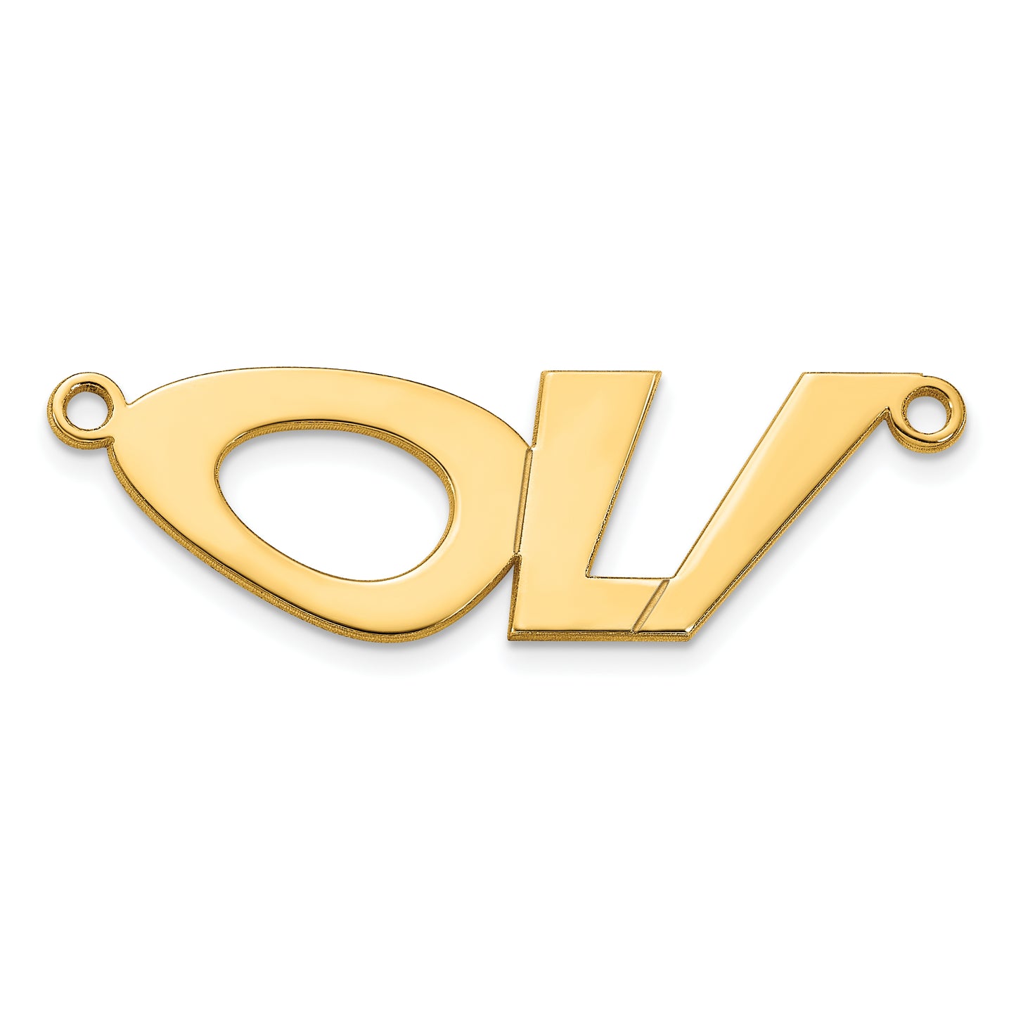 Sterling Silver Polished Gold Plated VinnieBoombah Font Name Plate