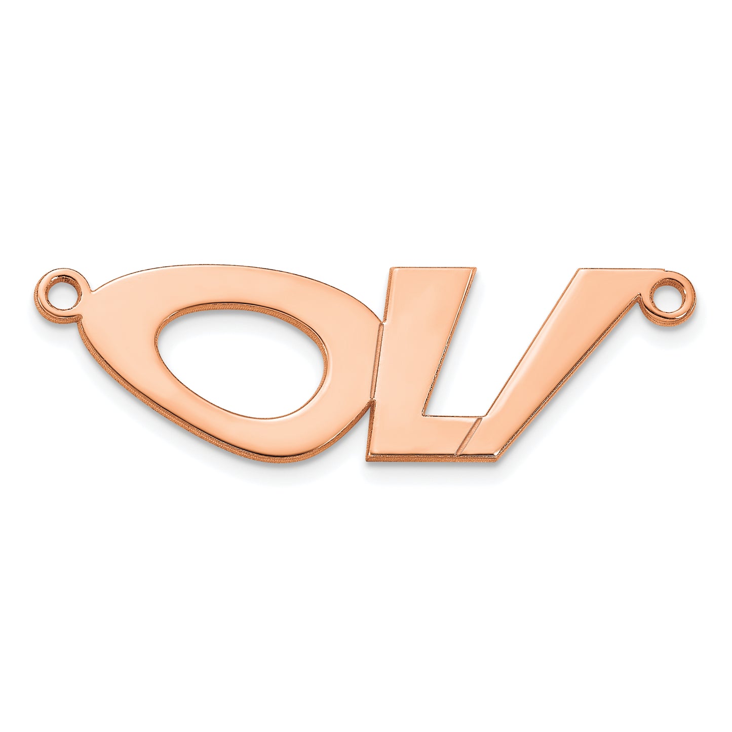 Sterling Silver Polished Rose Gold Plated VinnieBoombah Font Name Plate