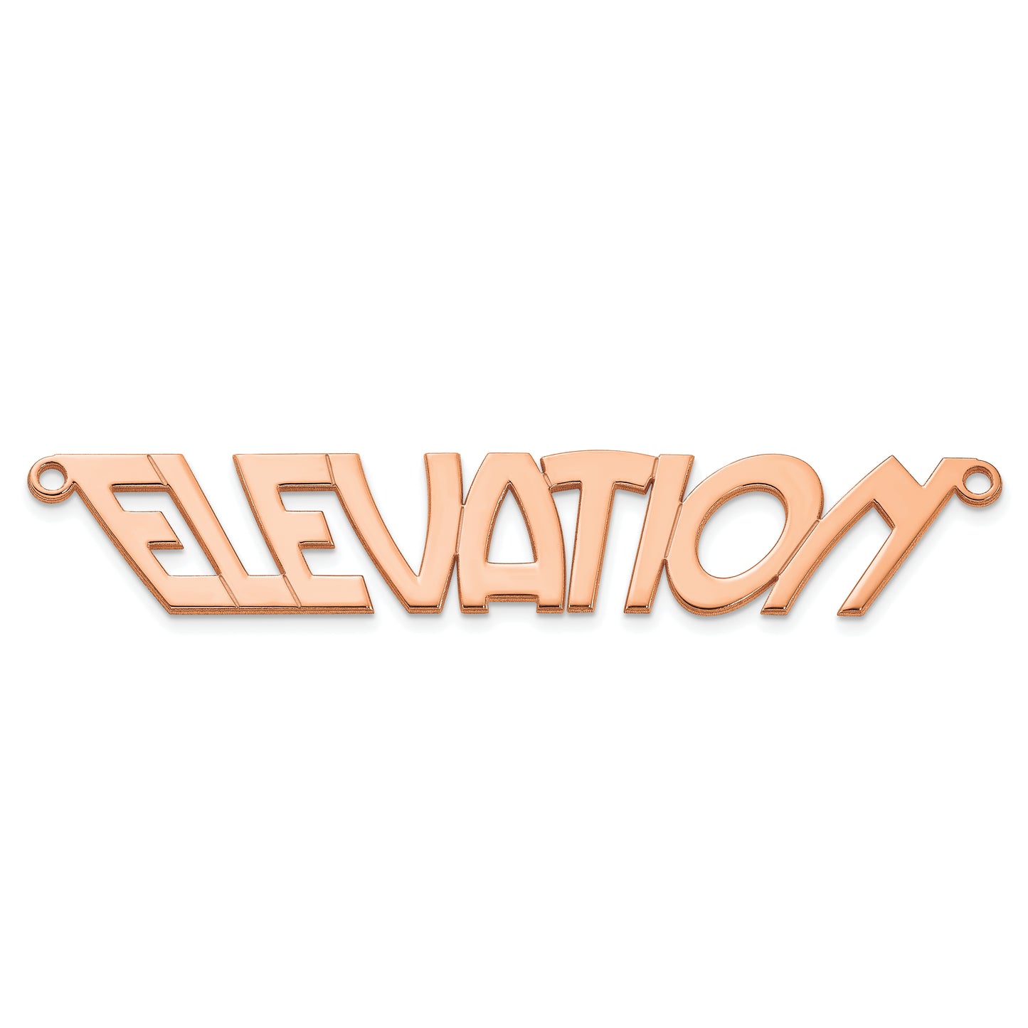 Sterling Silver Polished Rose Gold Plated VinnieBoombah Font Name Plate