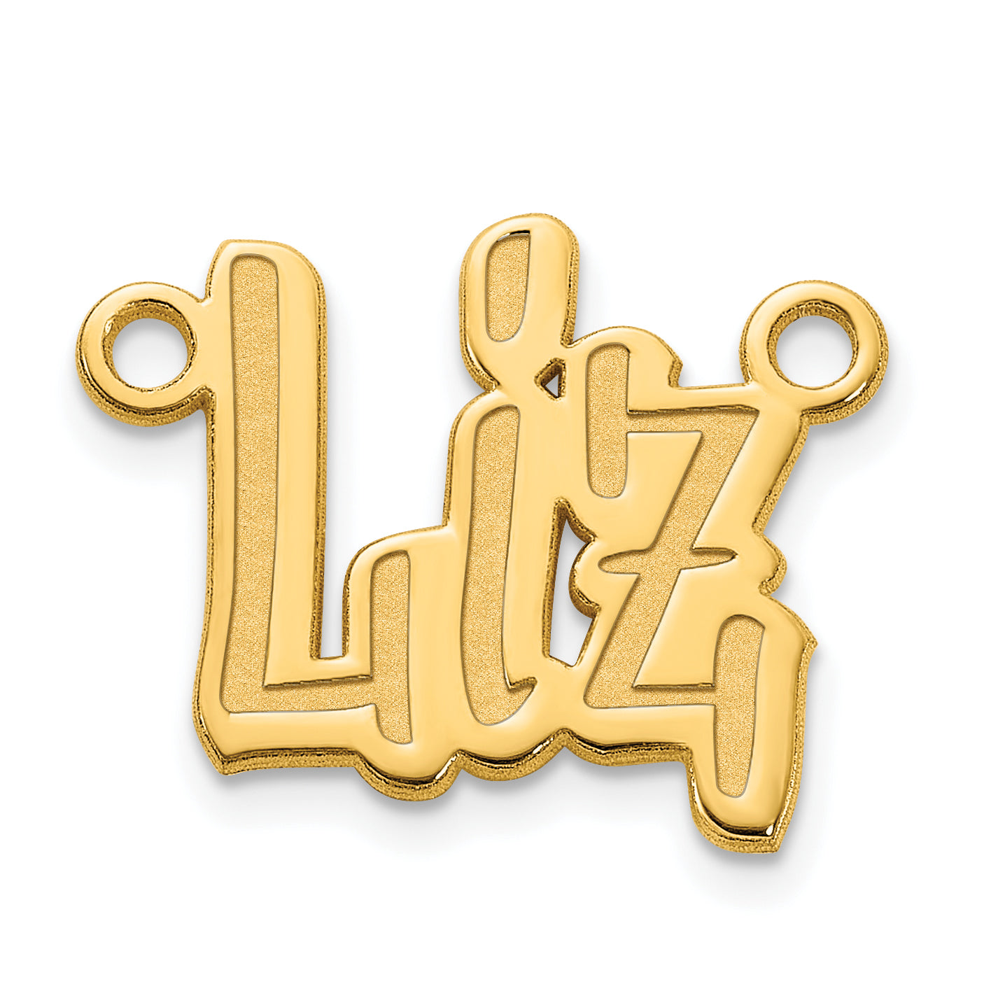 Sterling Silver Polished Gold Plated SudegnakNo2 Font Name Plate