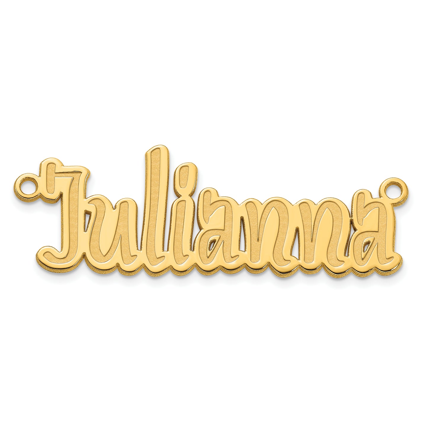 Sterling Silver Polished Gold Plated SudegnakNo2 Font Name Plate