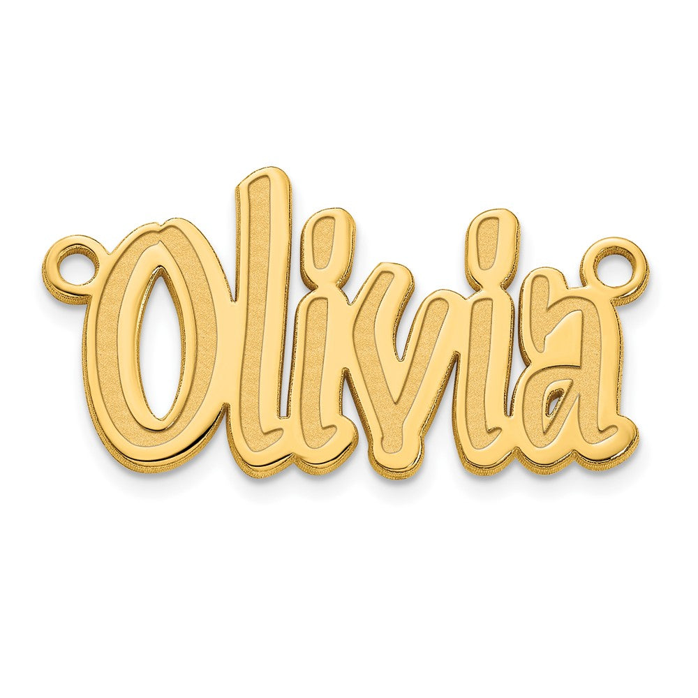 Sterling Silver Polished Gold Plated SudegnakNo2 Font Name Plate