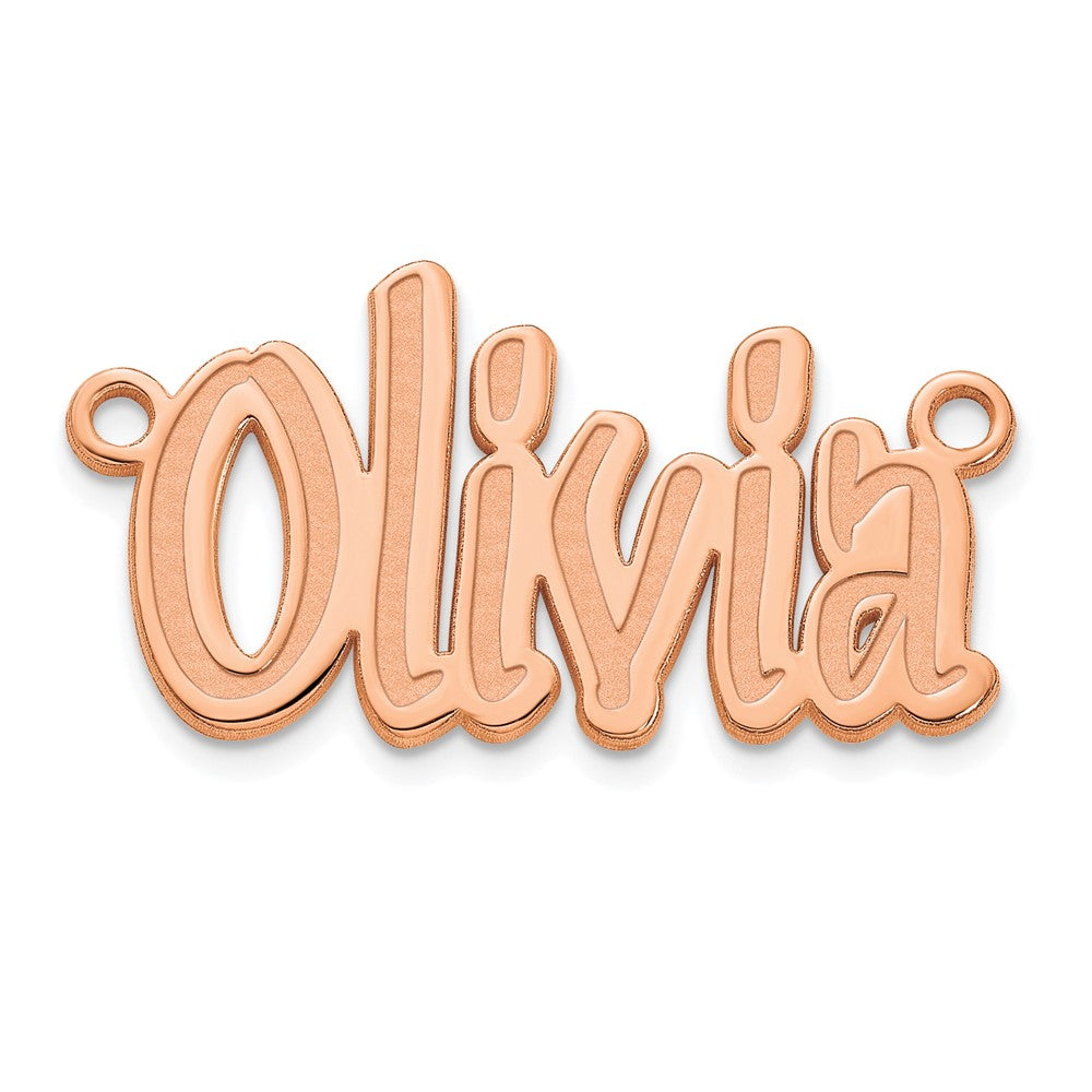 Sterling Silver Polished Rose Gold Plated SudegnakNo2 Font Name Plate