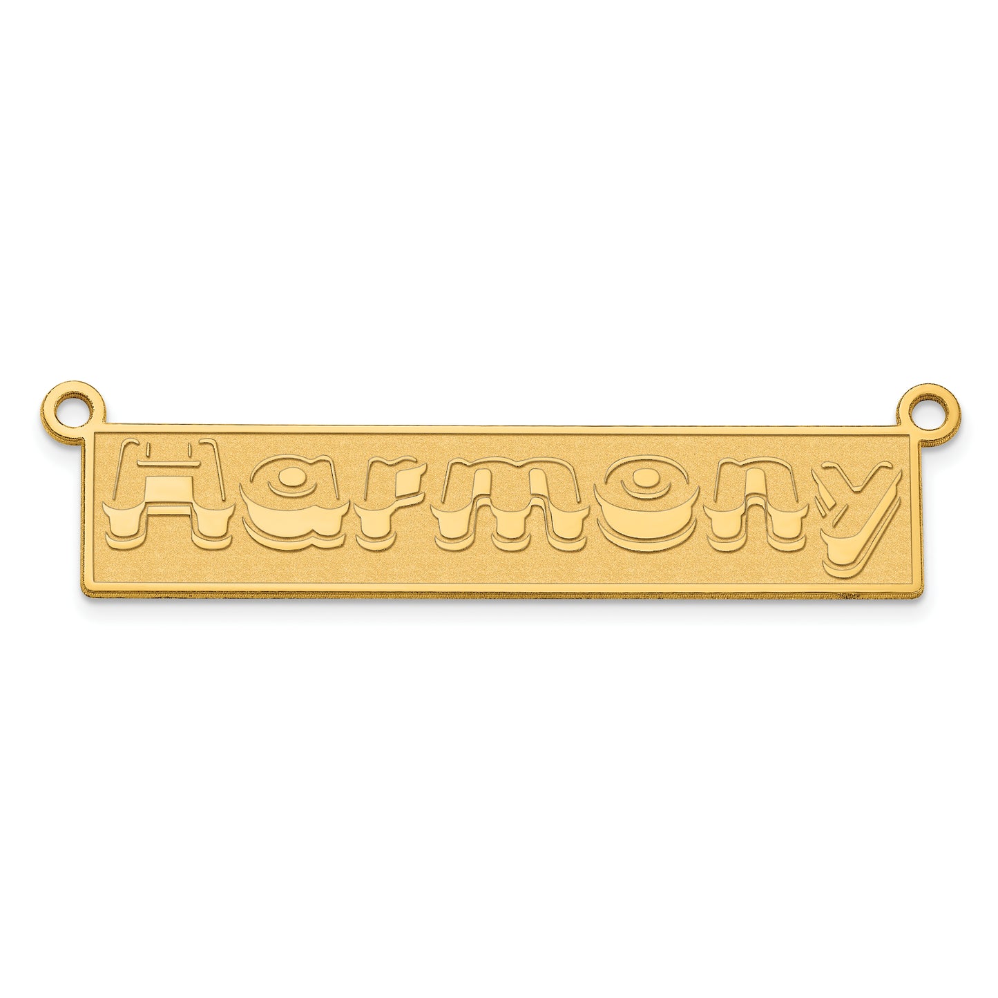 Sterling Silver Polished Gold Plated Xtrusion Font Bar Name Plate