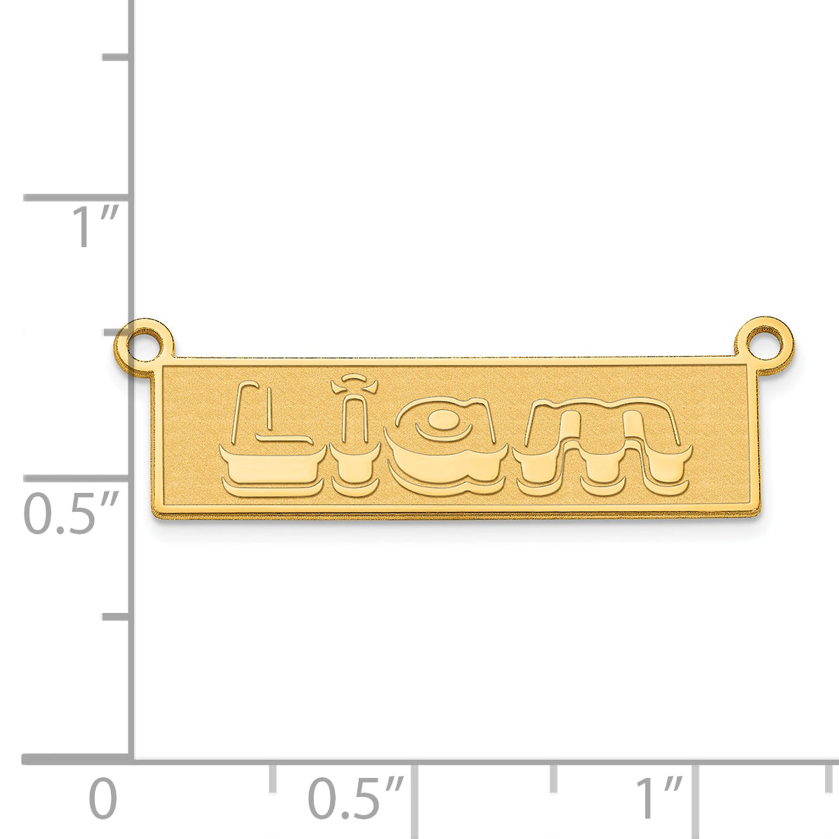 Sterling Silver Polished Gold Plated Xtrusion Font Bar Name Plate