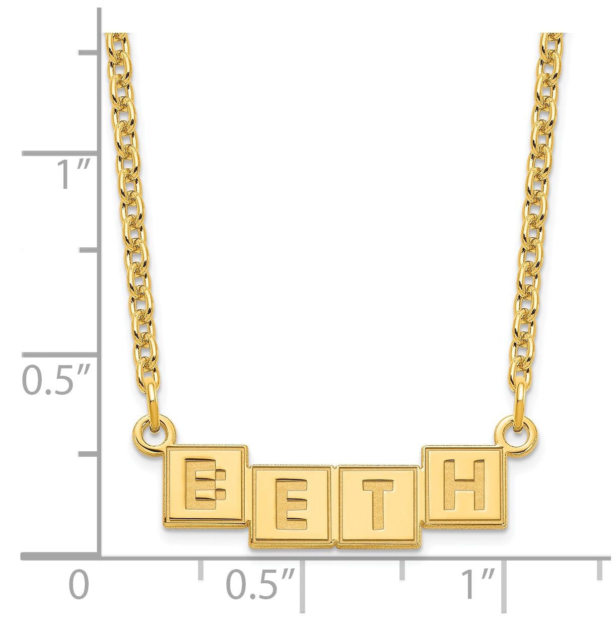 Sterling Silver Or Gold Plated Polished Silk Screen Font Letter Bar Name Plate