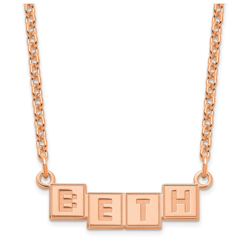 Sterling Silver Or Gold Plated Polished Silk Screen Font Letter Bar Name Plate