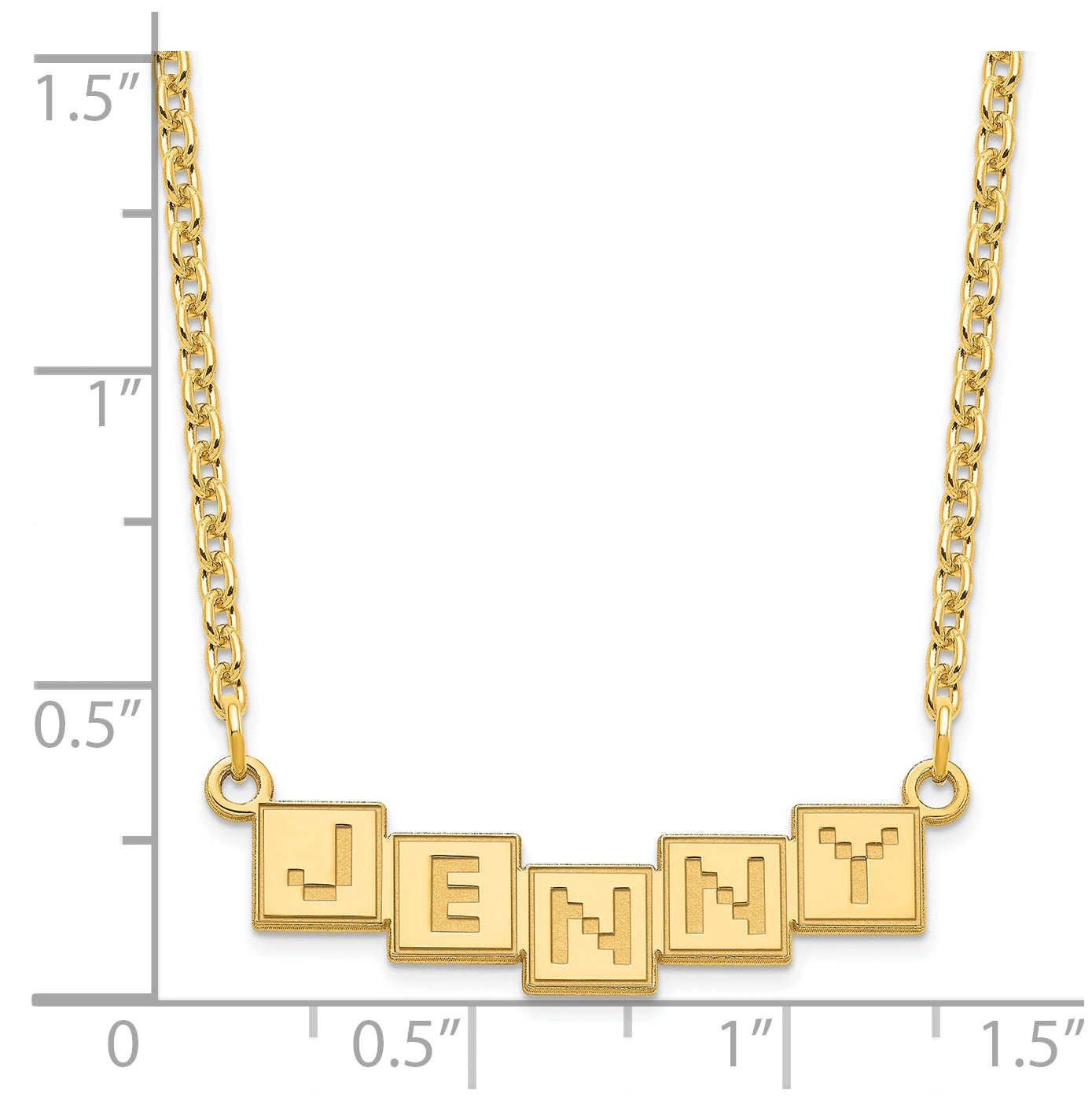 Sterling Silver Or Gold Plated Polished Silk Screen Font Letter Bar Name Plate