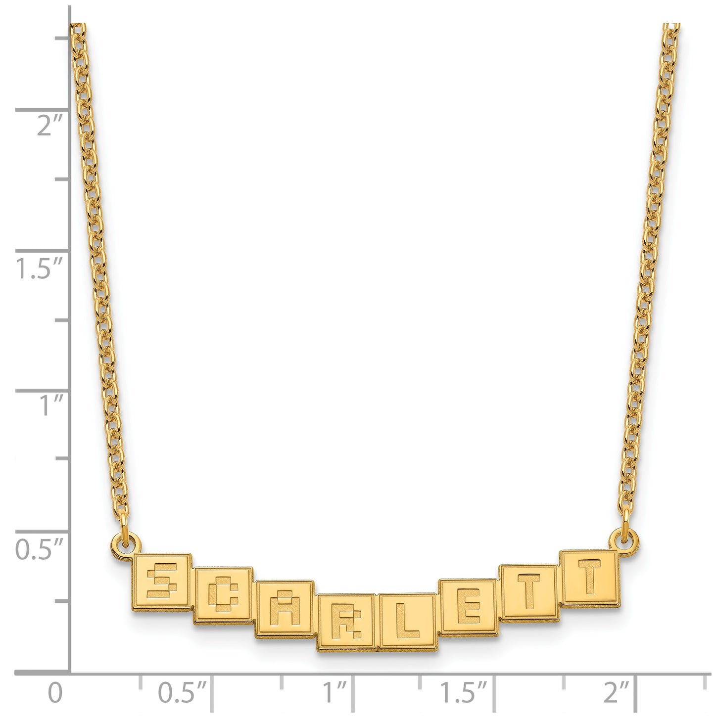 Sterling Silver Or Gold Plated Polished Silk Screen Font Letter Bar Name Plate