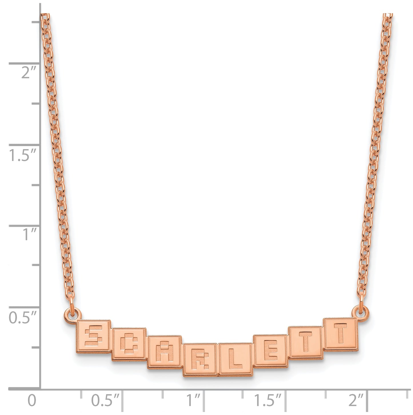 Sterling Silver Or Gold Plated Polished Silk Screen Font Letter Bar Name Plate