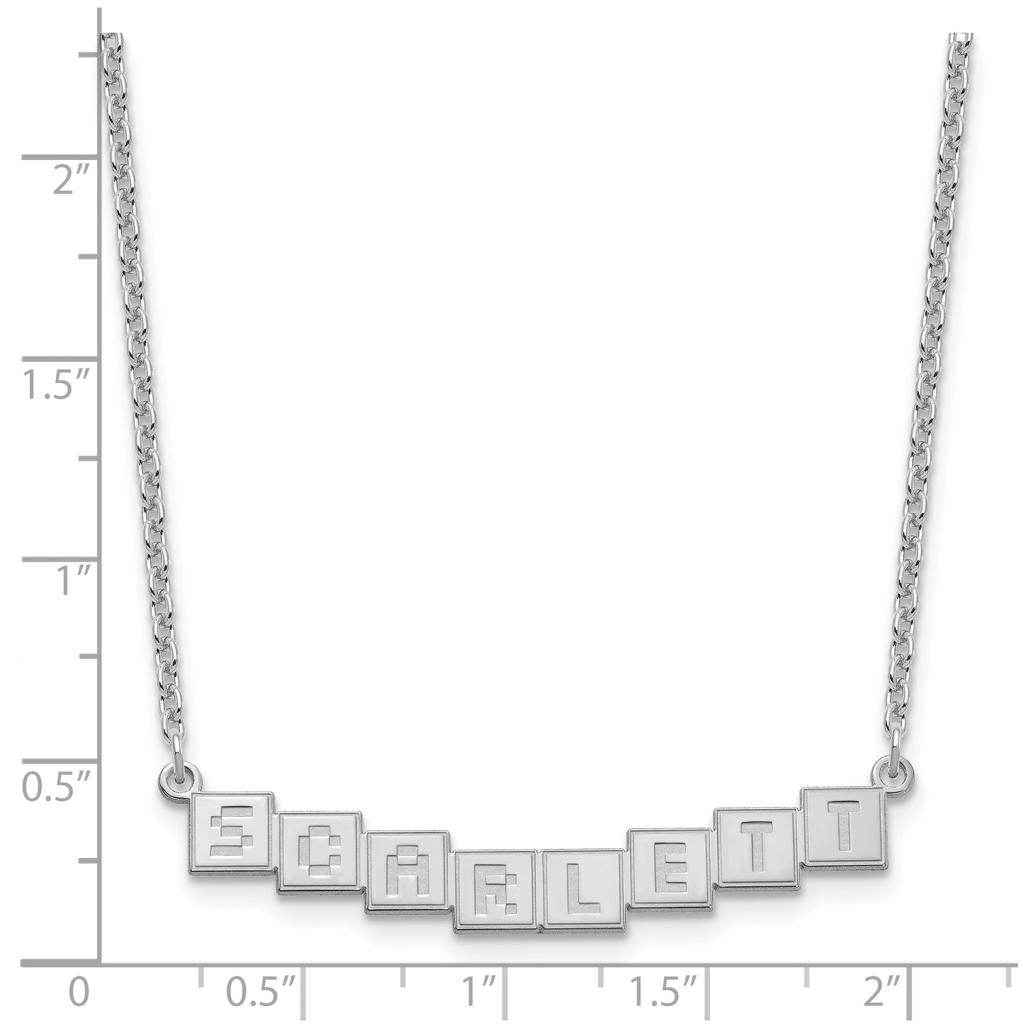 Sterling Silver Or Gold Plated Polished Silk Screen Font Letter Bar Name Plate