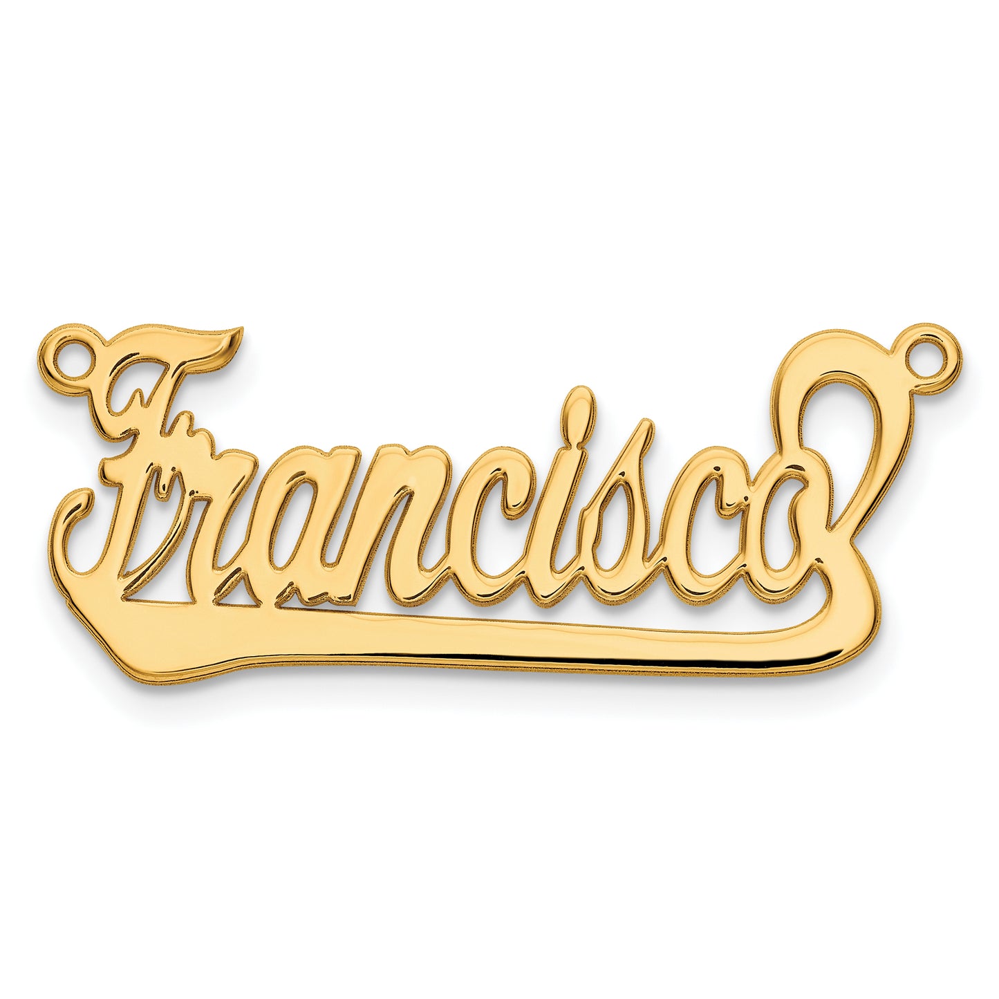 Sterling Silver Gold plated Polished Name Plate