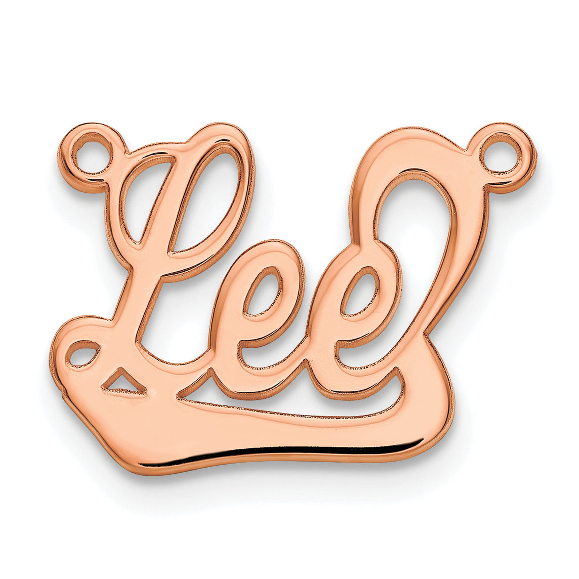 Sterling Silver Rose Gold plated Polished Name Plate