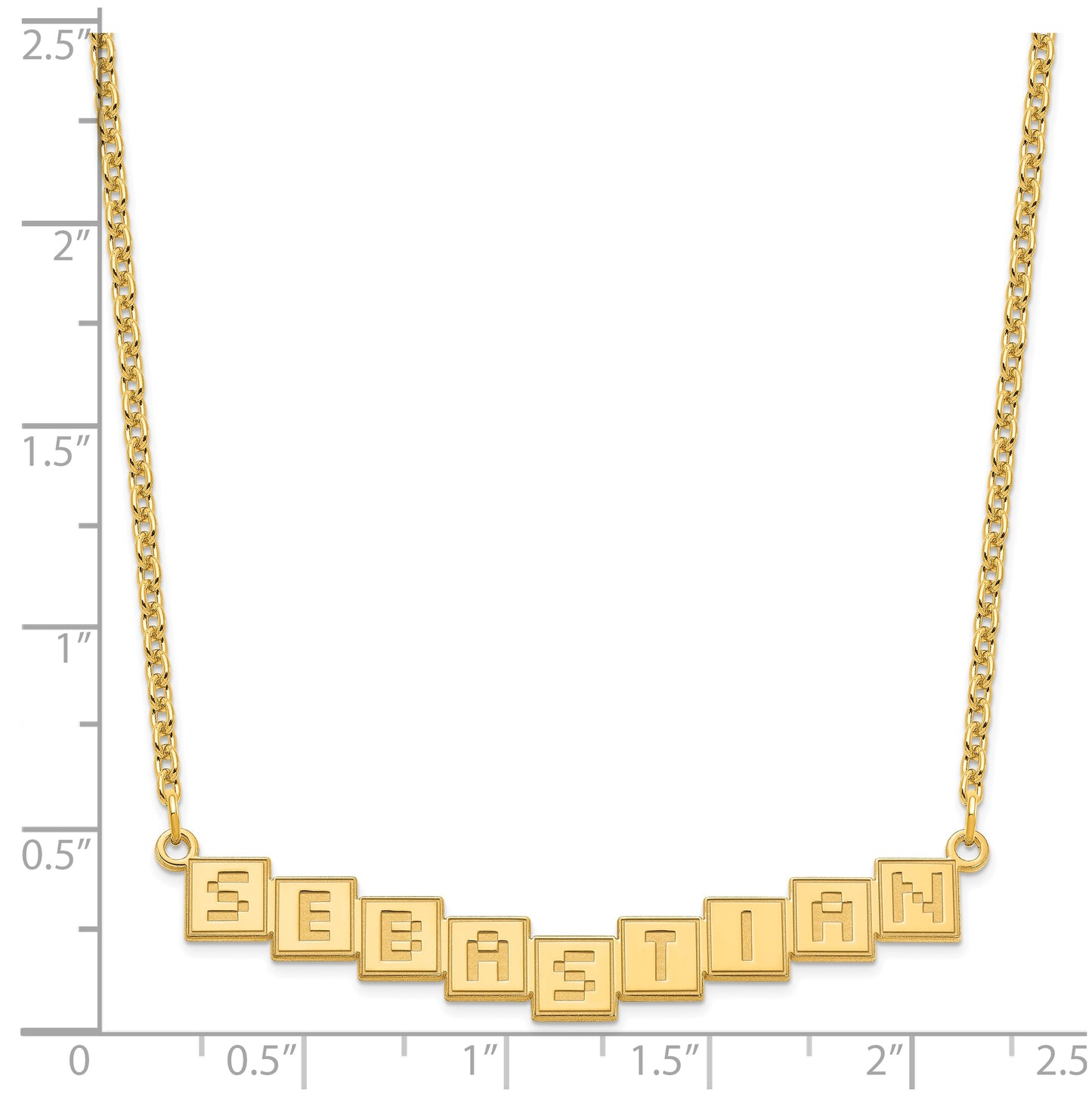 Sterling Silver Or Gold Plated Polished Silk Screen Font Letter Bar Name Plate