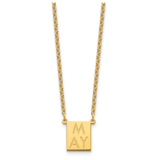 Sterling Silver Or Gold Plated Vertical Letter Polished Bar Charm