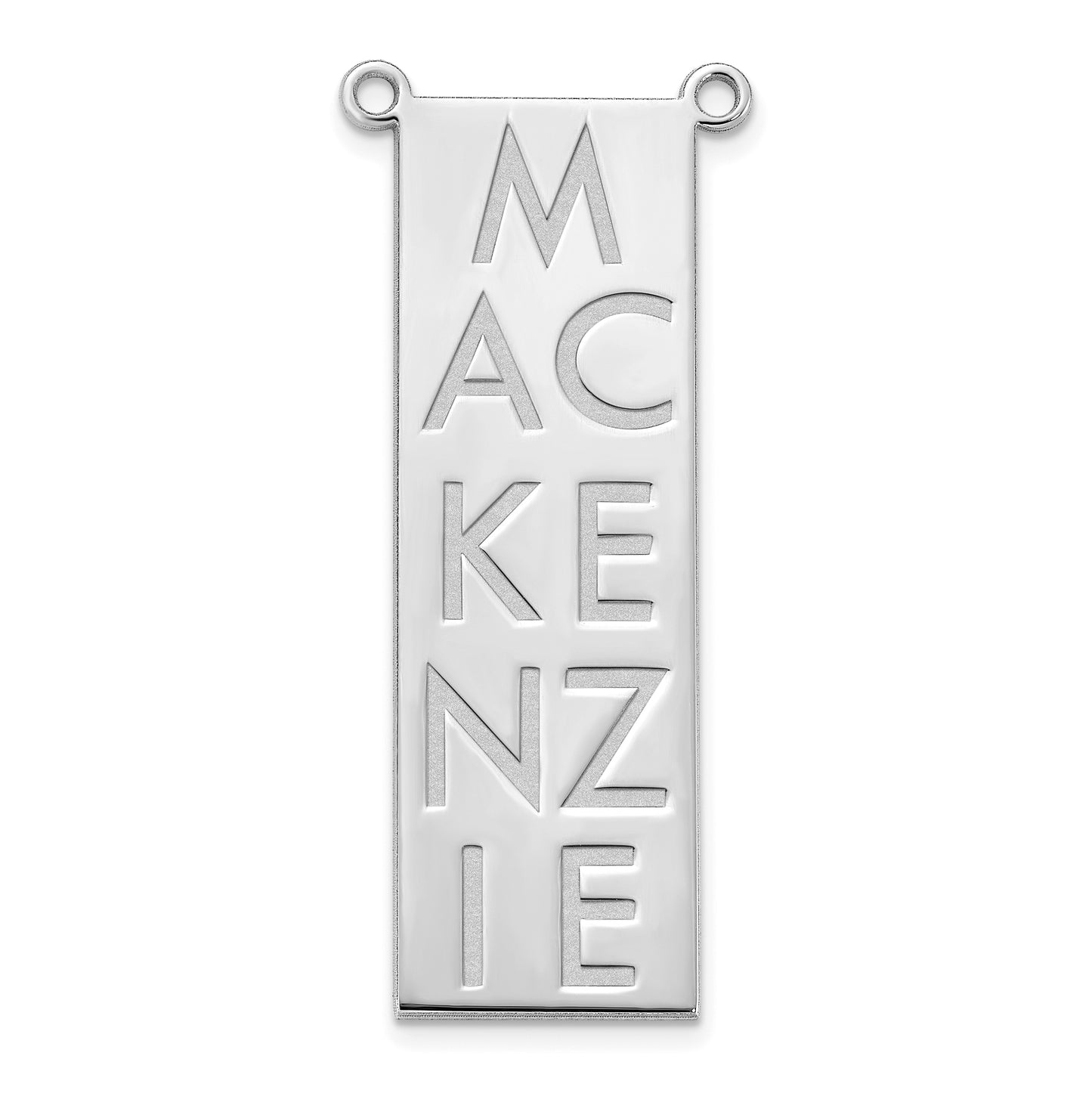 Sterling Silver Or Gold Plated Vertical Letter Polished Bar Charm