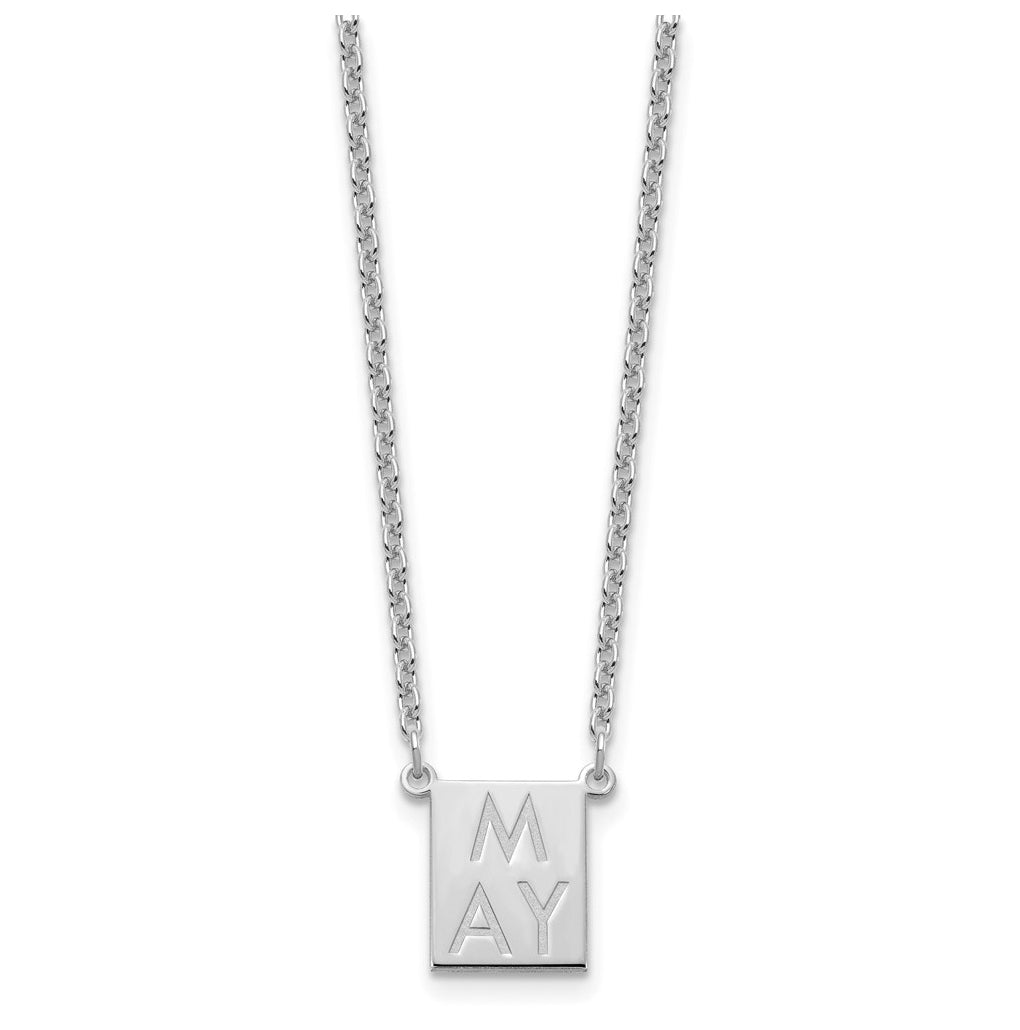 Sterling Silver Or Gold Plated Vertical Letter Polished Bar Charm