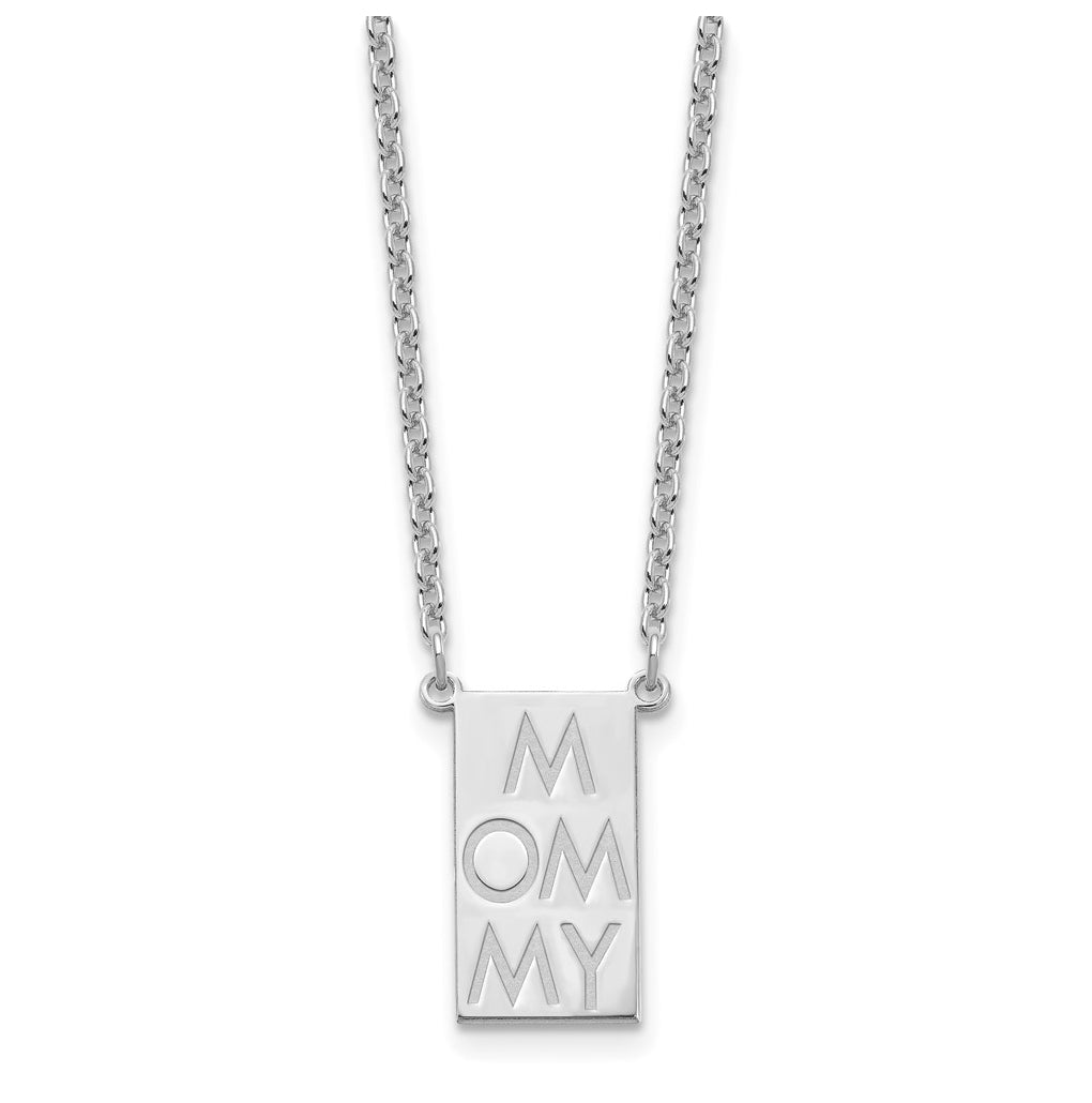 Sterling Silver Or Gold Plated Vertical Letter Polished Bar Charm