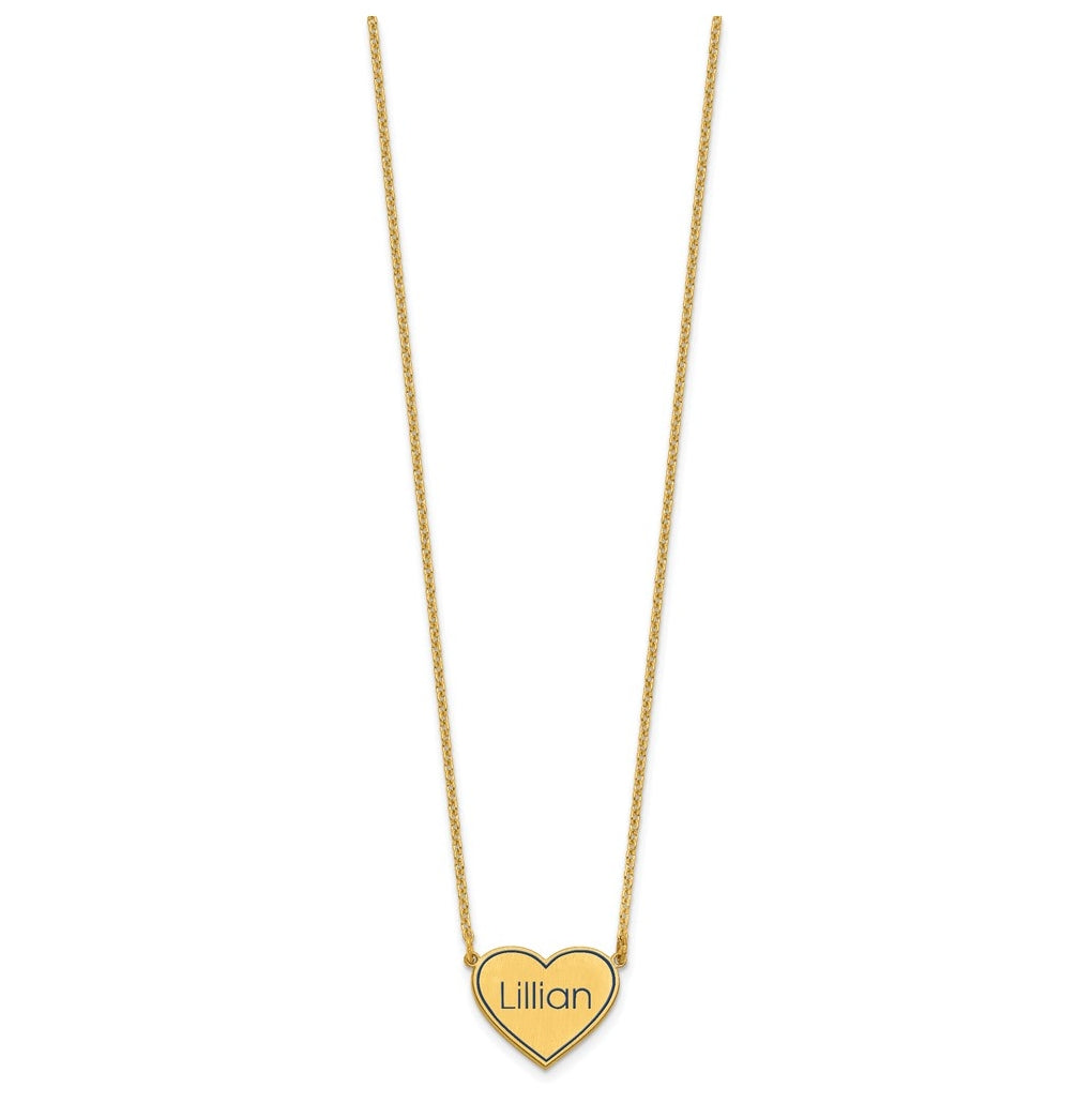 14K Yellow Or White Or Rose Gold Or Sterling Silver Brushed Station Epoxy Necklace