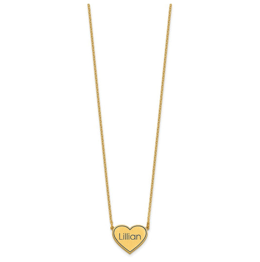14K Yellow Or White Or Rose Gold Or Sterling Silver Brushed Station Epoxy Necklace