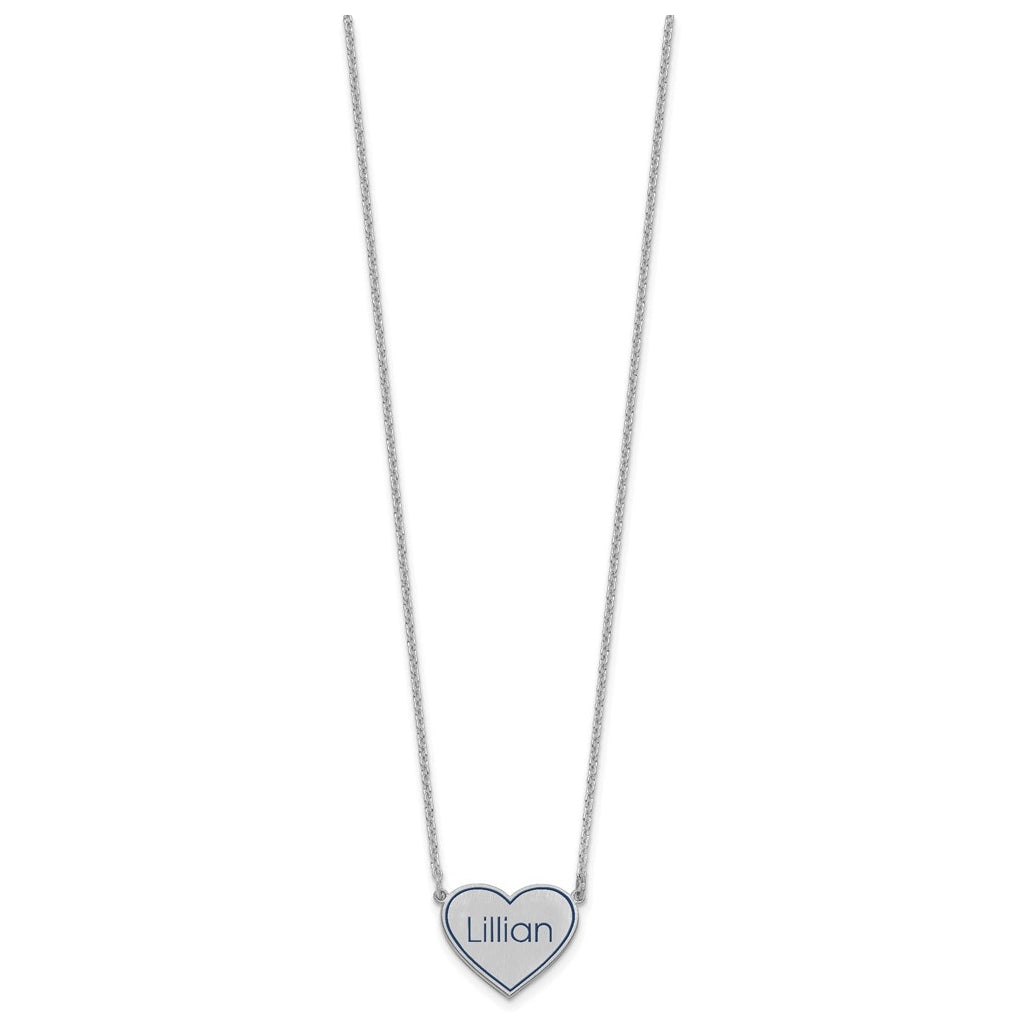 14K Yellow Or White Or Rose Gold Or Sterling Silver Brushed Station Epoxy Necklace