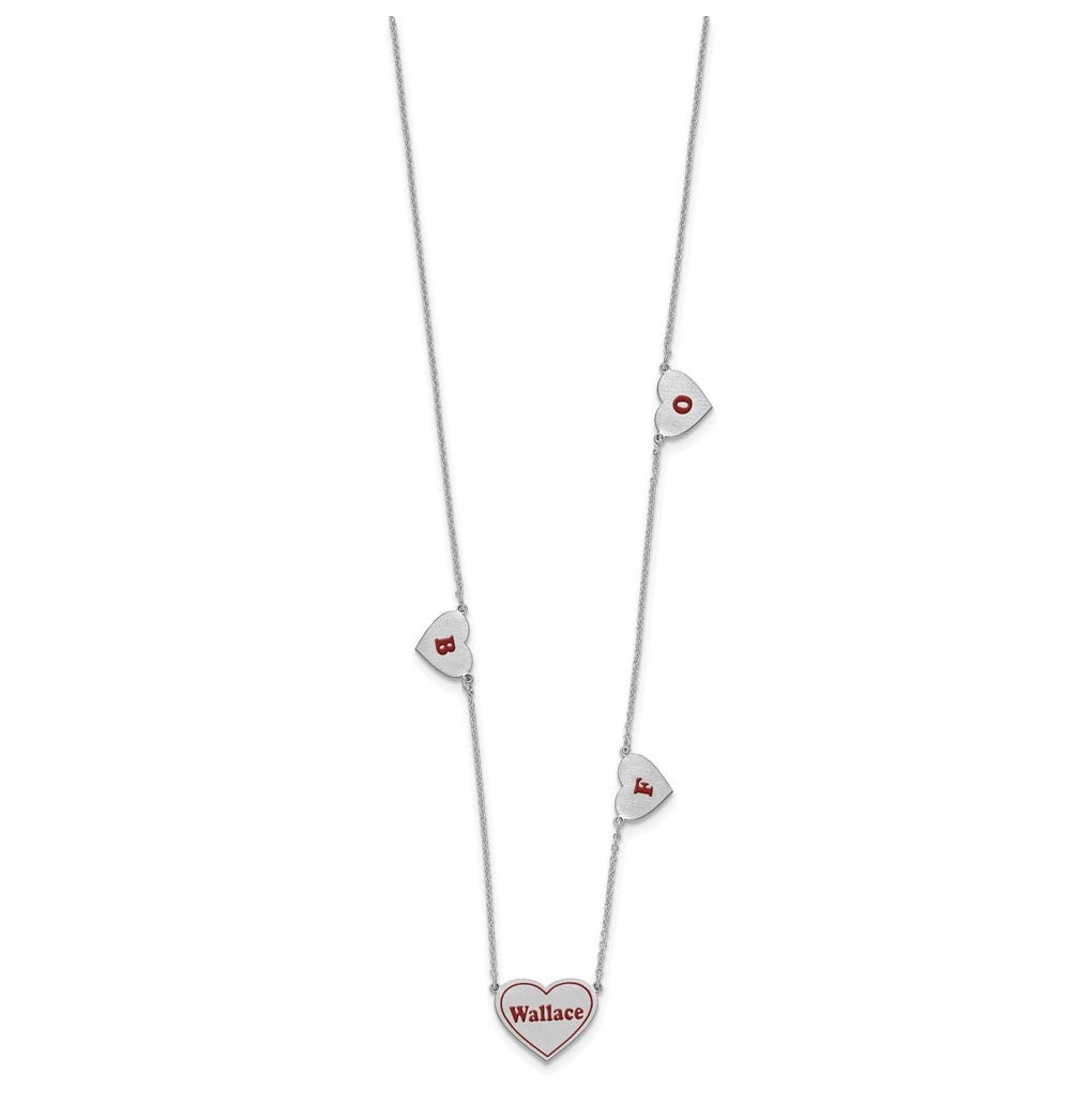 14K Yellow Or White Or Rose Gold Or Sterling Silver Brushed Station Epoxy Necklace