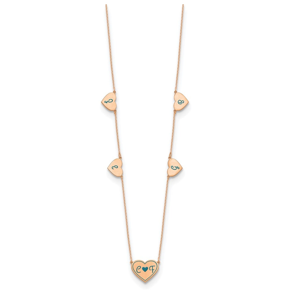 14K Yellow Or White Or Rose Gold Or Sterling Silver Brushed Station Epoxy Necklace