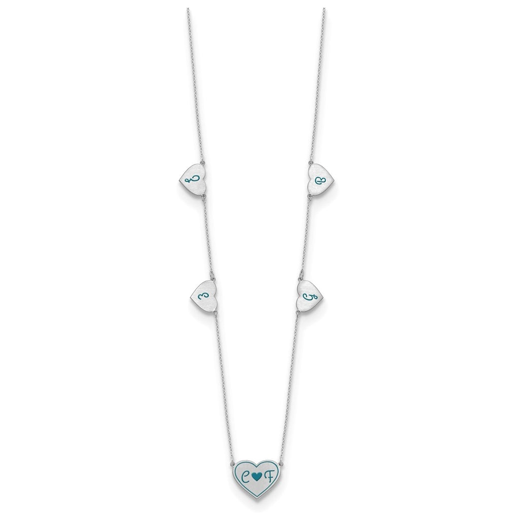 14K Yellow Or White Or Rose Gold Or Sterling Silver Brushed Station Epoxy Necklace