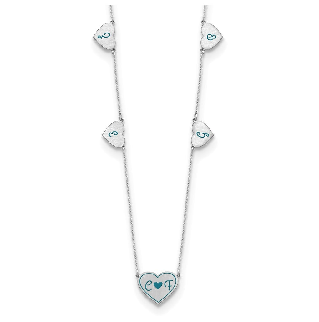 14K Yellow Or White Or Rose Gold Or Sterling Silver Brushed Station Epoxy Necklace