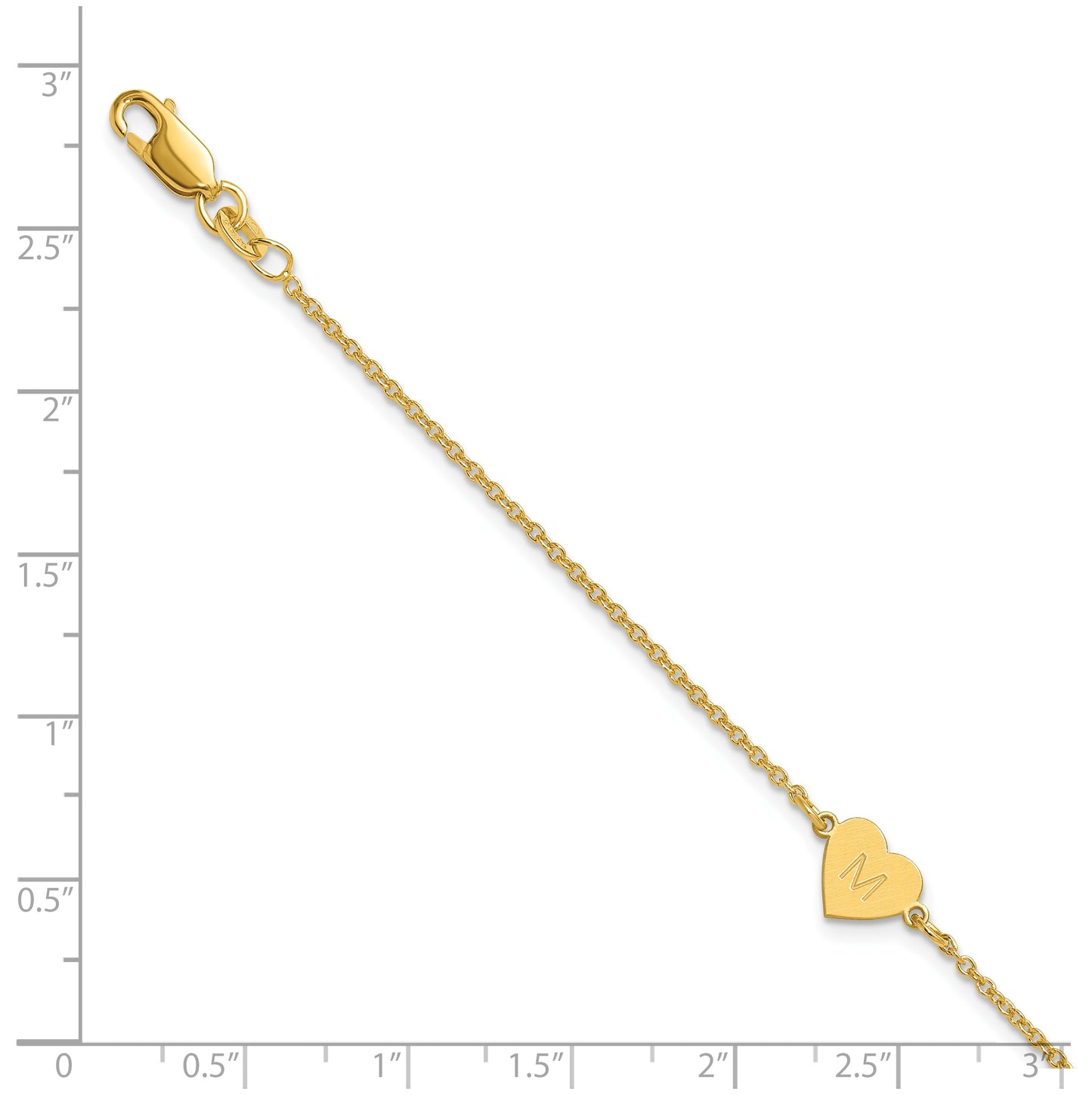 14K Yellow Or White Or Rose Gold Or Sterling Silver Brushed Station Heart Bracelet