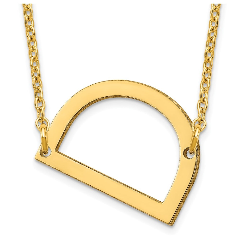 14K Yellow Or White Or Rose Gold Or Sterling Silver Gold Plated Or Rose Plated Polished Small Sideways Letter Necklace
