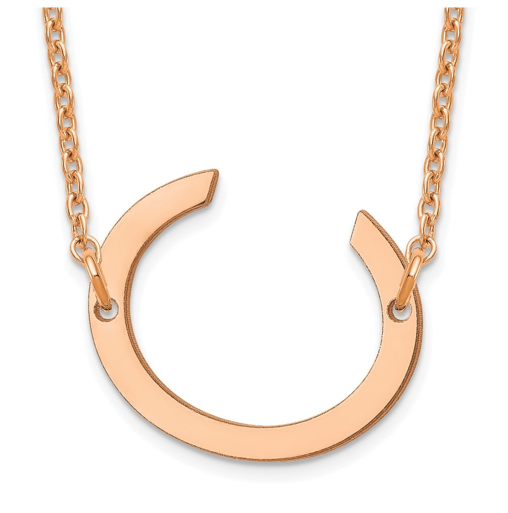 14K Yellow Or White Or Rose Gold Or Sterling Silver Gold Plated Or Rose Plated Polished Small Sideways Letter Necklace