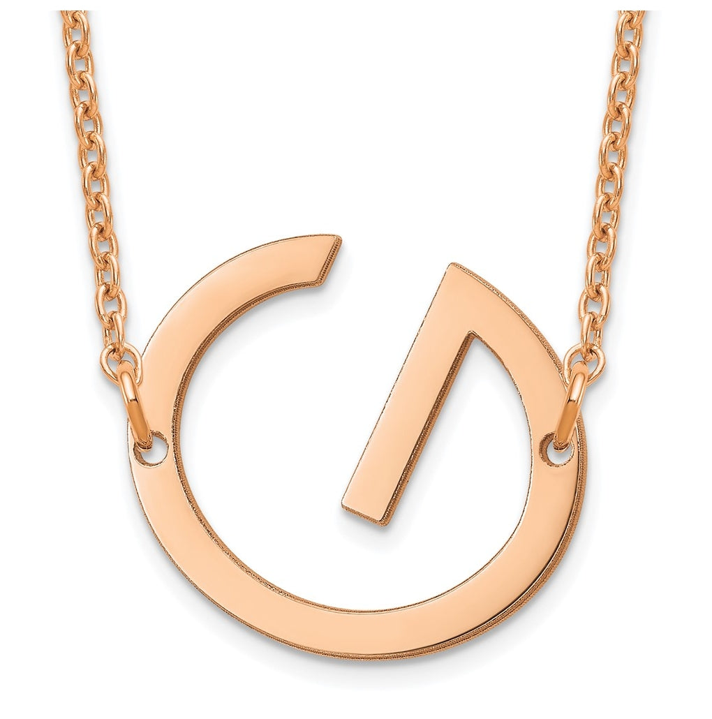 14K Yellow Or White Or Rose Gold Or Sterling Silver Gold Plated Or Rose Plated Polished Small Sideways Letter Necklace