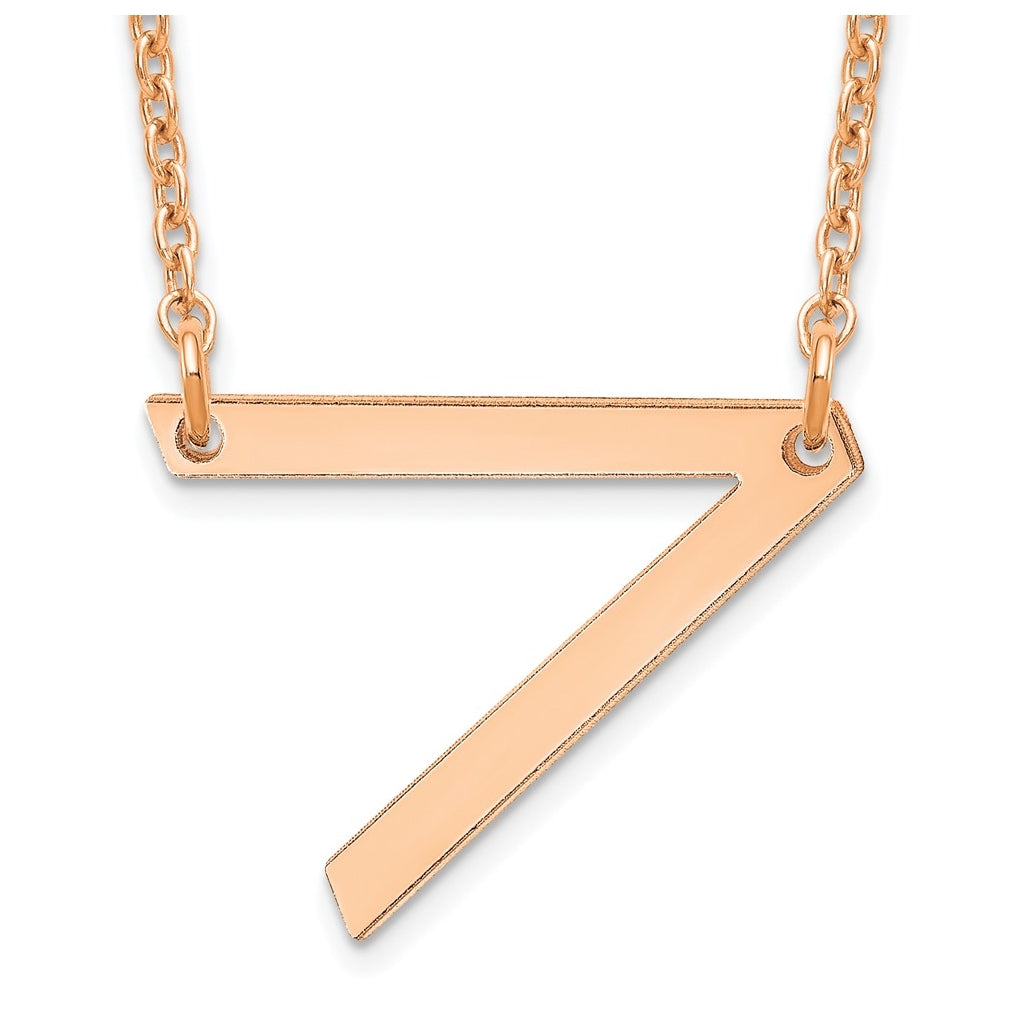 14K Yellow Or White Or Rose Gold Or Sterling Silver Gold Plated Or Rose Plated Polished Small Sideways Letter Necklace