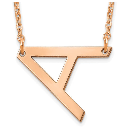 14K Yellow Or White Or Rose Gold Or Sterling Silver Gold Plated Or Rose Plated Polished Small Sideways Letter Necklace