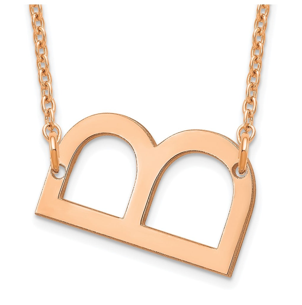 14K Yellow Or White Or Rose Gold Or Sterling Silver Gold Plated Or Rose Plated Polished Small Sideways Letter Necklace