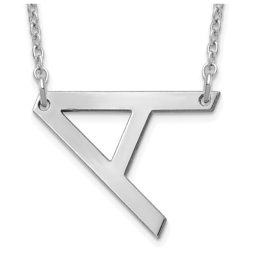 14K Yellow Or White Or Rose Gold Or Sterling Silver Gold Plated Or Rose Plated Polished Small Sideways Letter Necklace