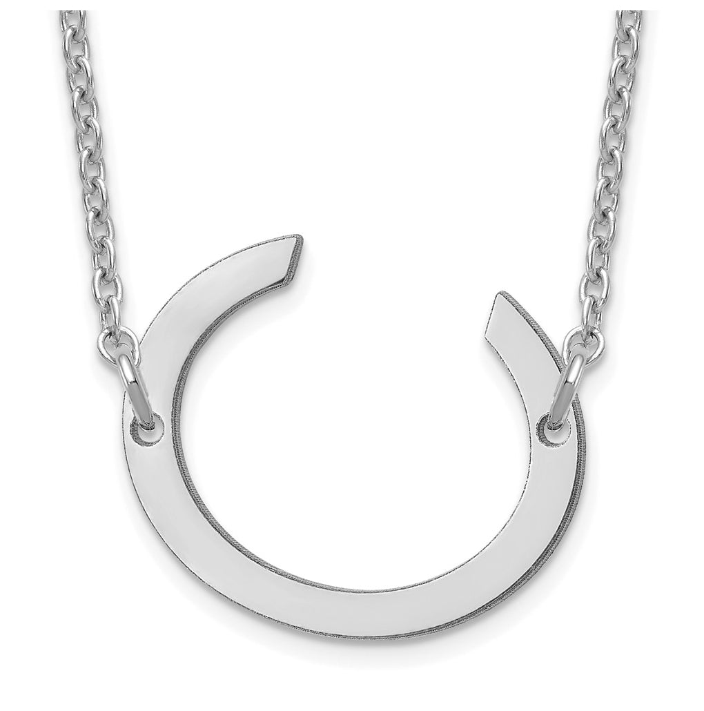 14K Yellow Or White Or Rose Gold Or Sterling Silver Gold Plated Or Rose Plated Polished Small Sideways Letter Necklace
