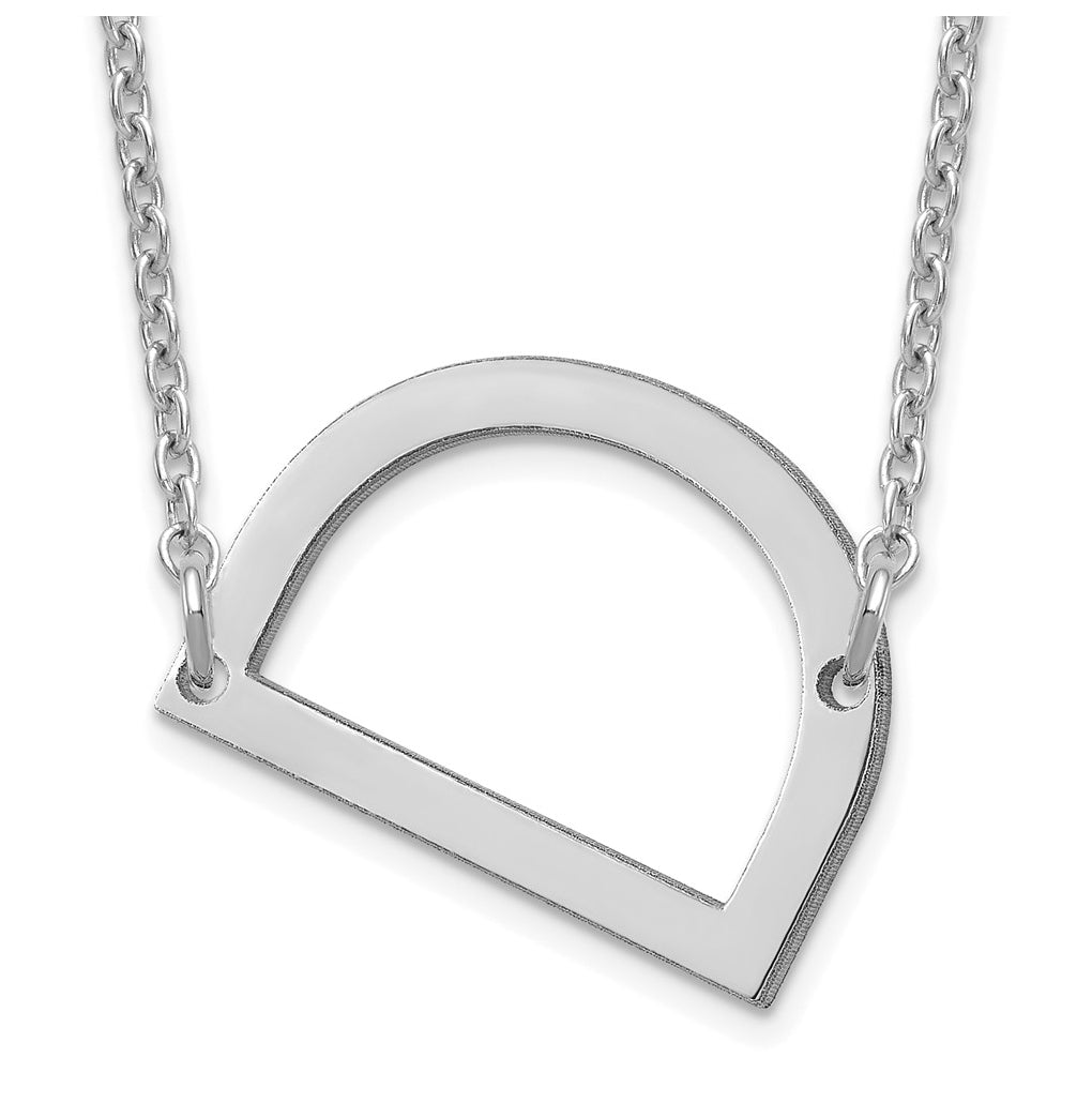 14K Yellow Or White Or Rose Gold Or Sterling Silver Gold Plated Or Rose Plated Polished Small Sideways Letter Necklace