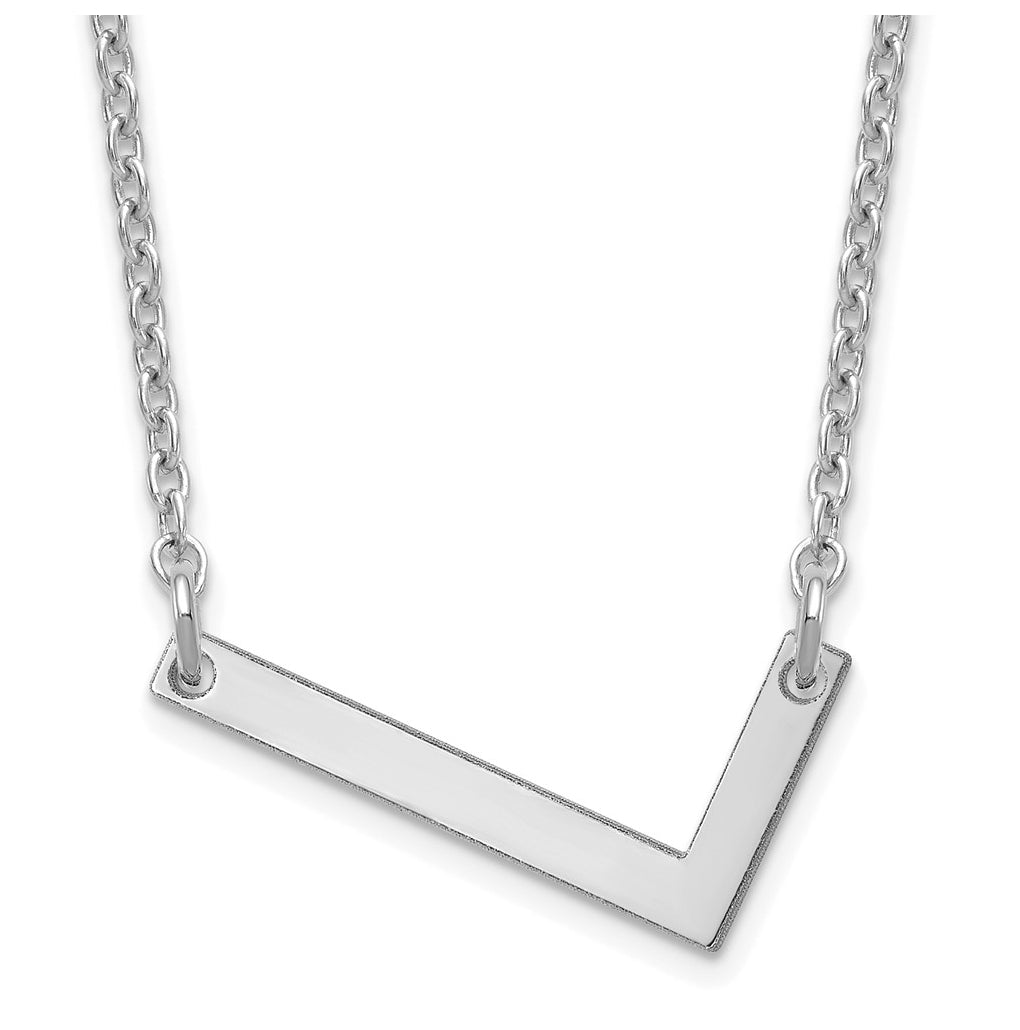 14K Yellow Or White Or Rose Gold Or Sterling Silver Gold Plated Or Rose Plated Polished Small Sideways Letter Necklace