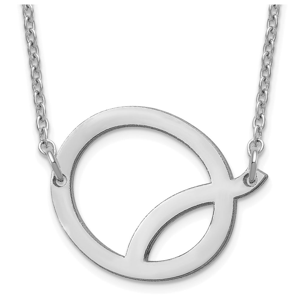 14K Yellow Or White Or Rose Gold Or Sterling Silver Gold Plated Or Rose Plated Polished Small Sideways Letter Necklace