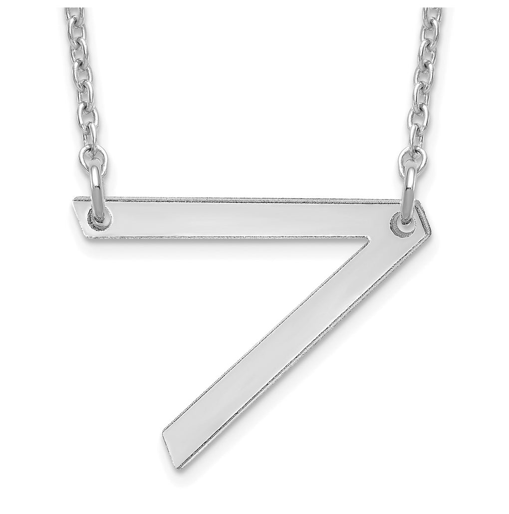 14K Yellow Or White Or Rose Gold Or Sterling Silver Gold Plated Or Rose Plated Polished Small Sideways Letter Necklace
